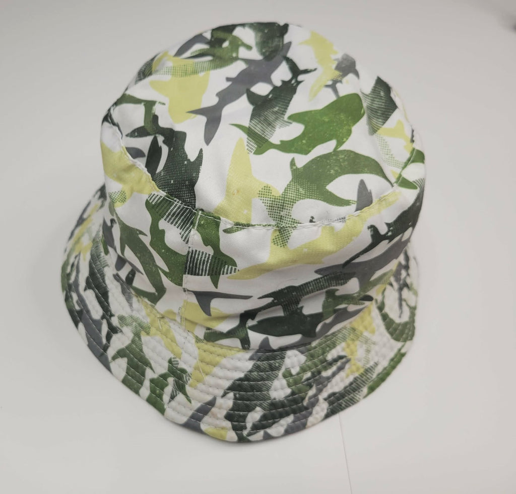 White/Green Sharks Reversible Sun Hat