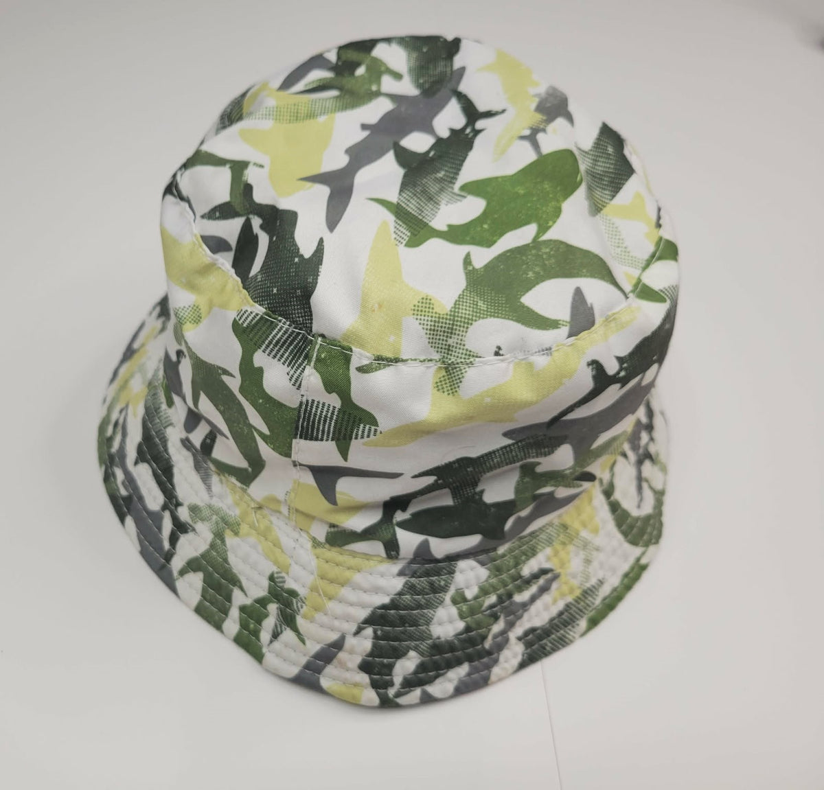 White/Green Sharks Reversible Sun Hat