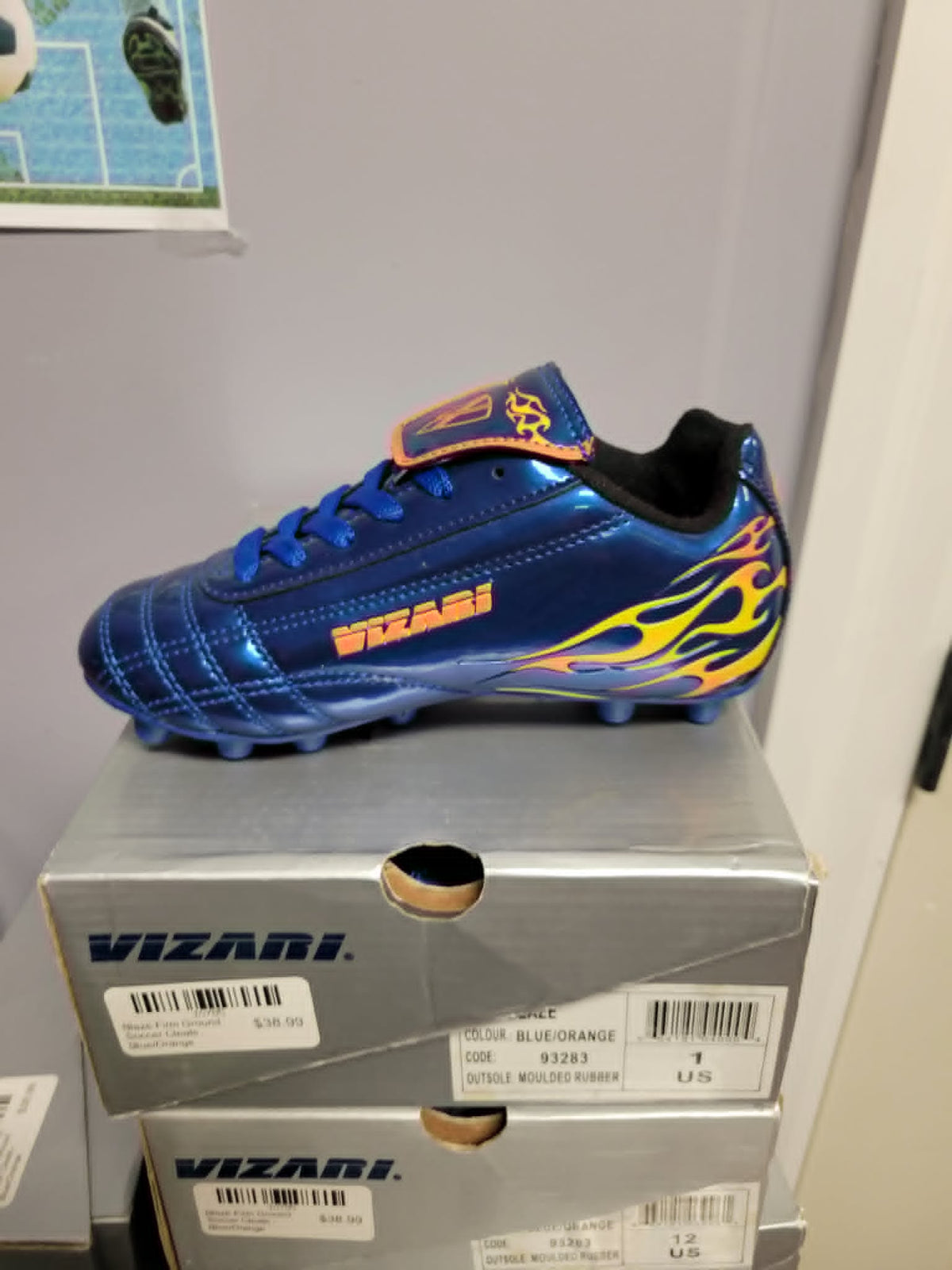 Vizari Youth Soccer Cleats – Blue Flame Design