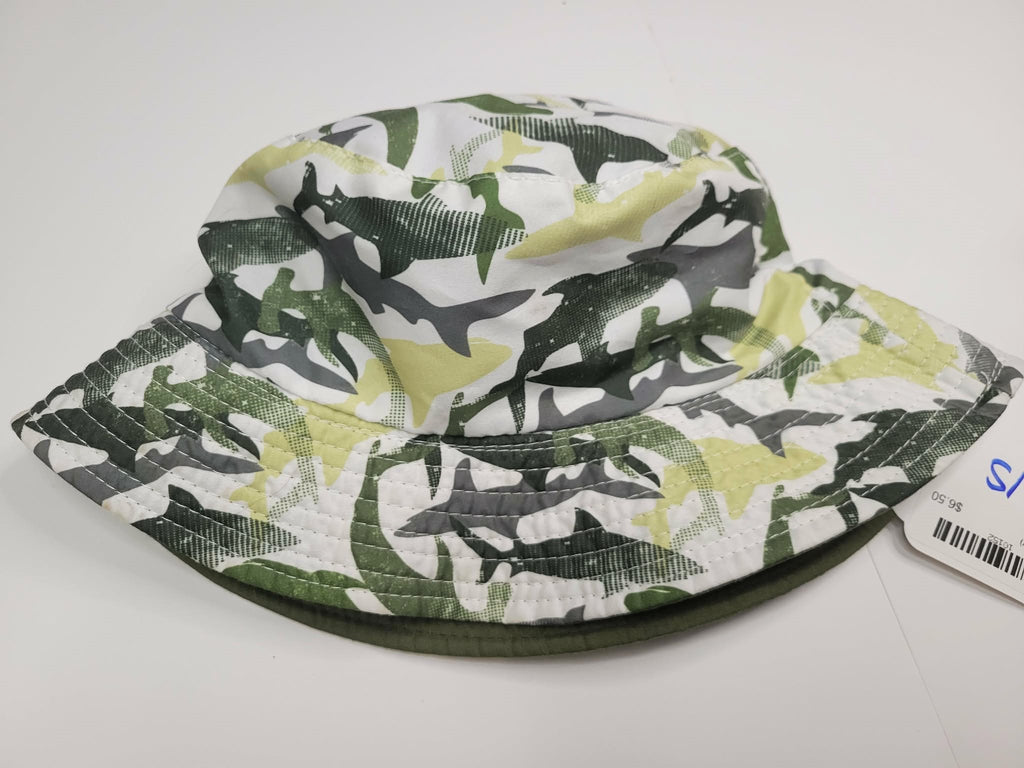 White/Green Sharks Reversible Sun Hat