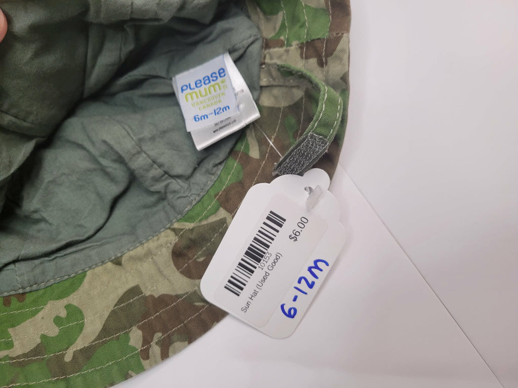 Green/Brown Camo Kids Sun Hat