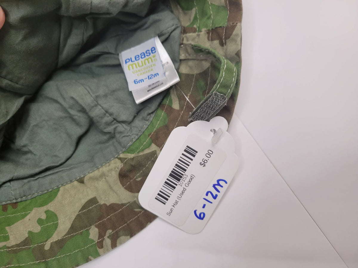 Green/Brown Camo Kids Sun Hat