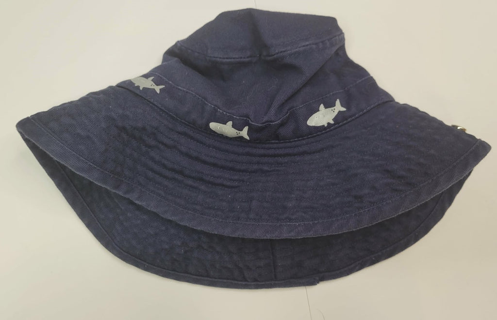 Navy with Sharks Kids Sun Hat