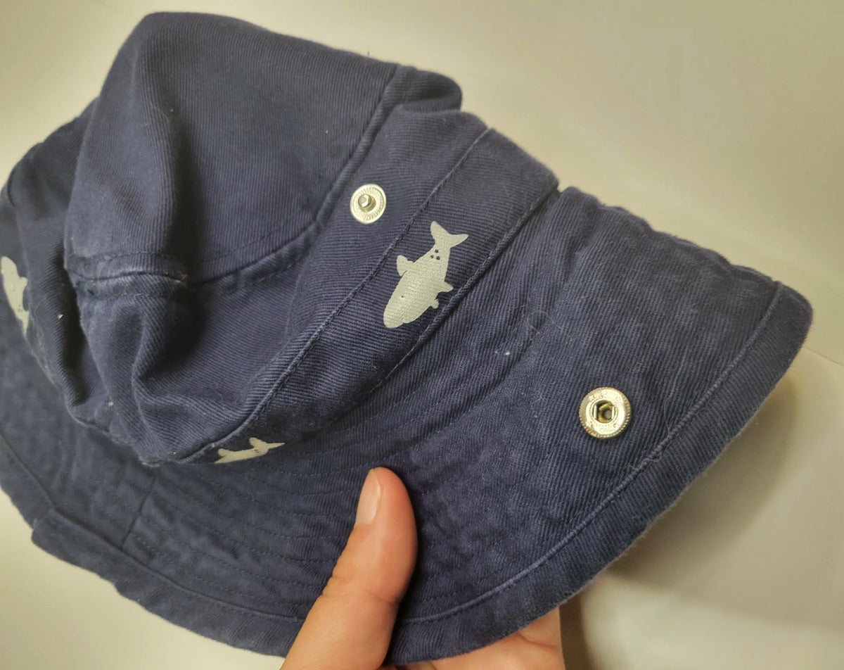 Navy with Sharks Kids Sun Hat