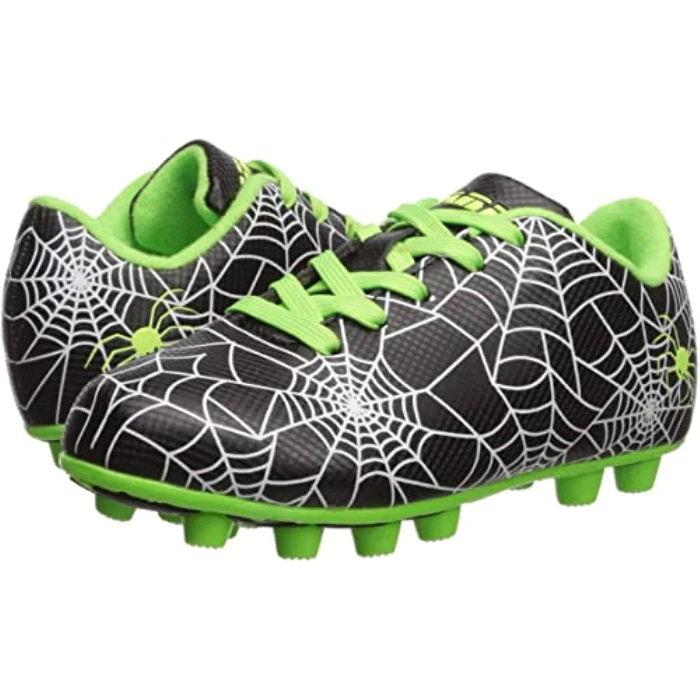 Vizari Youth Soccer Cleats – Black & Green Spider Web Design