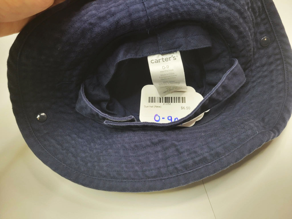 Navy with Sharks Kids Sun Hat