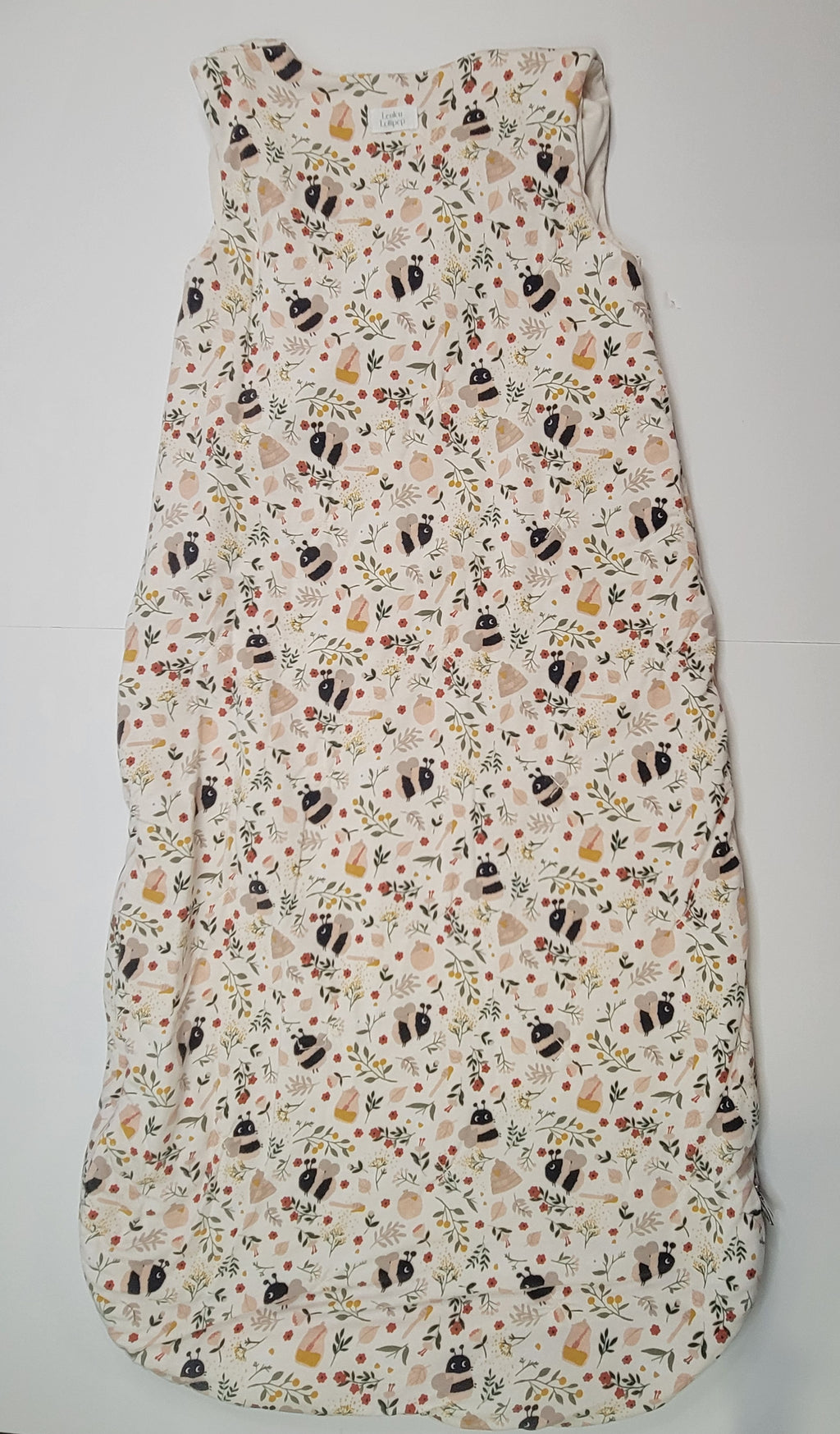 Loulou Lollipop TENCEL™ Lyocell Sleep Sack – Honey Bee & Botanical Print (Size L, 6–18 Months)