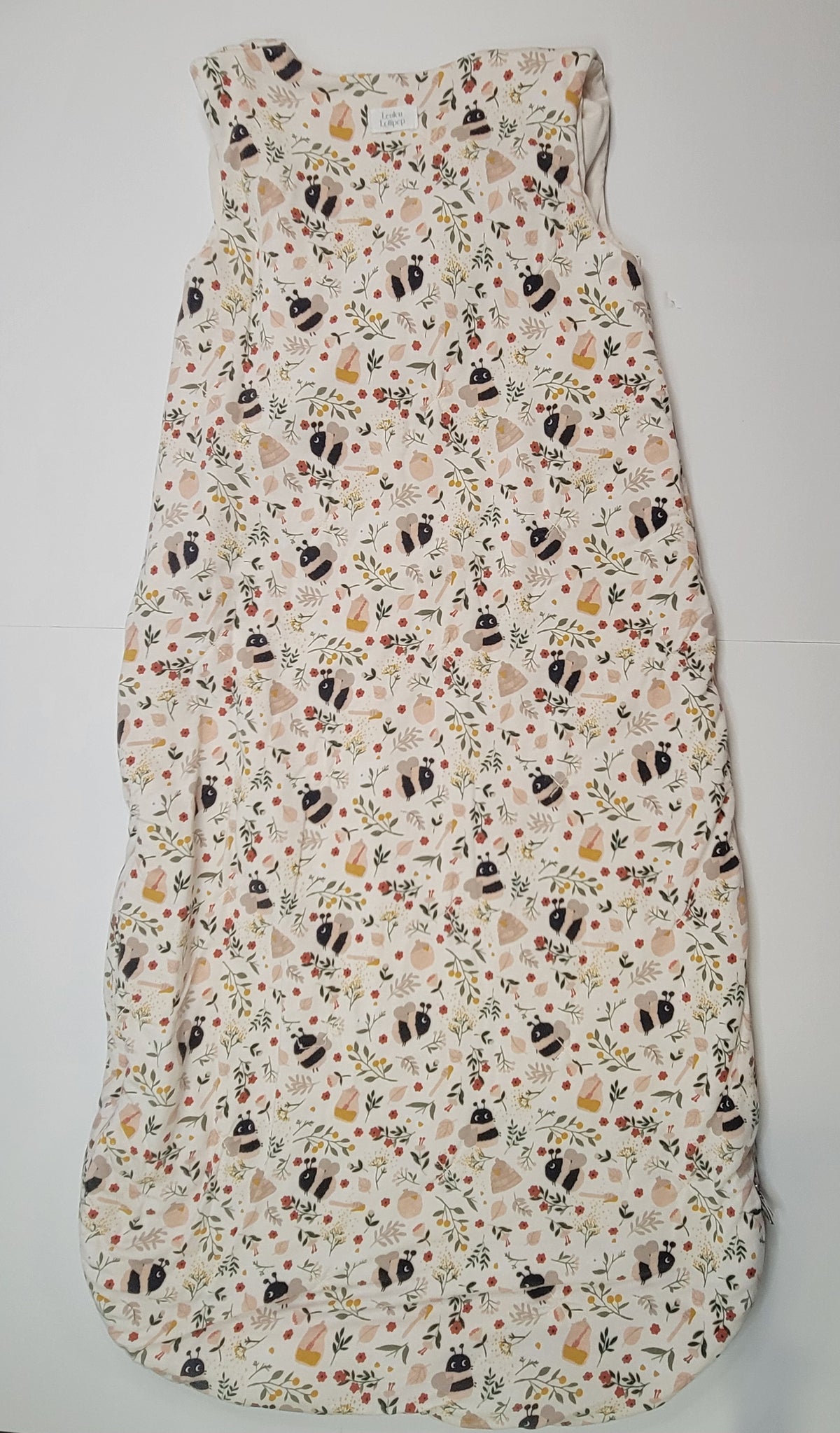 Loulou Lollipop TENCEL™ Lyocell Sleep Sack – Honey Bee & Botanical Print (Size L, 6–18 Months)