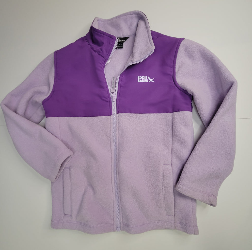 Eddie Bauer Girls' Purple Mixed-Media Fleece Jacket