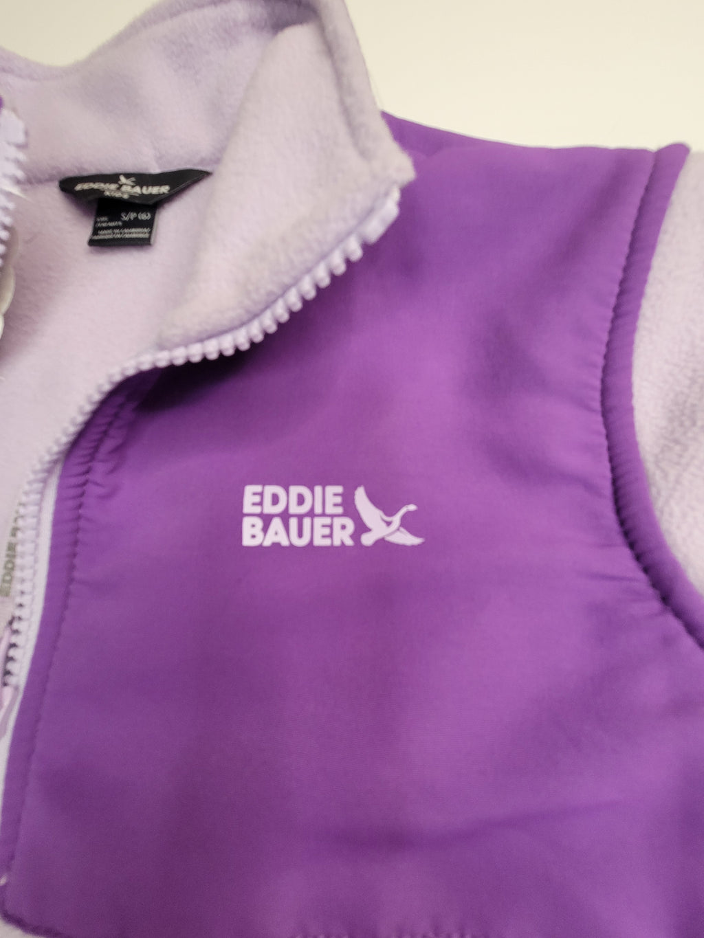 Eddie Bauer Girls' Purple Mixed-Media Fleece Jacket