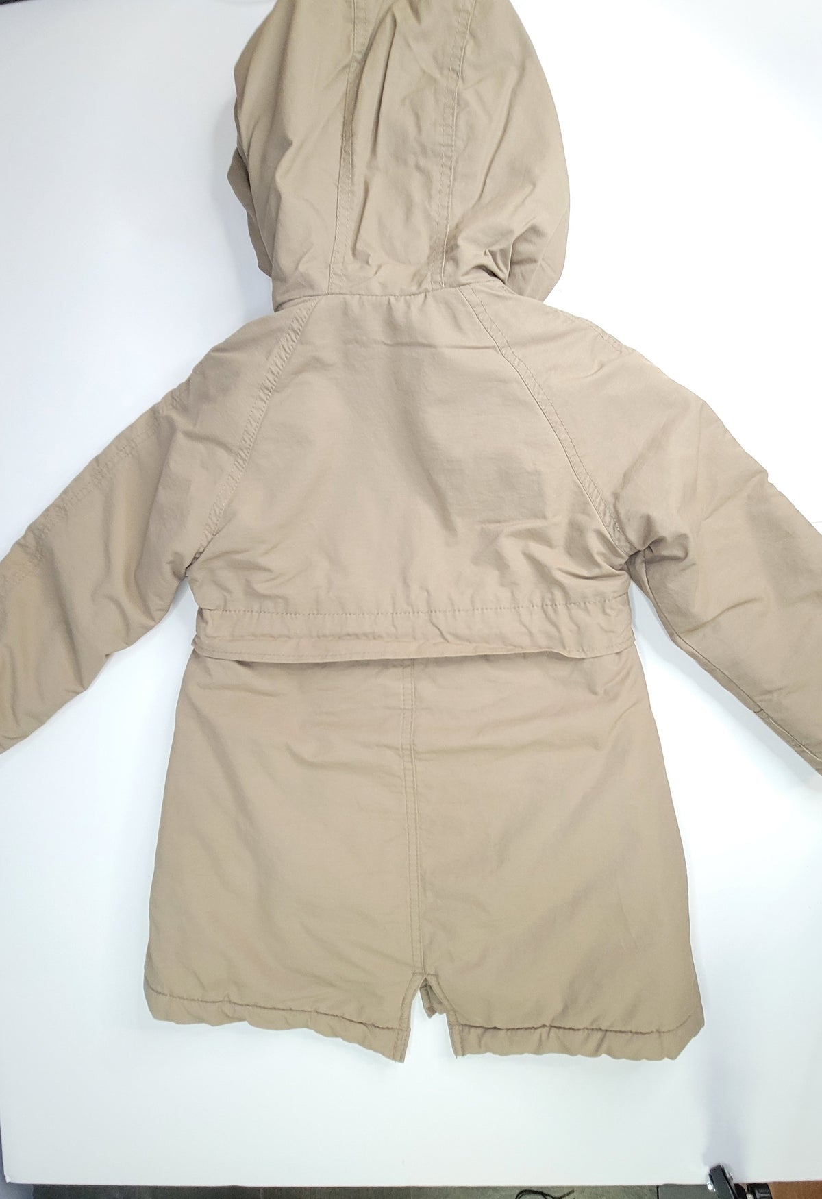 Zara Girls’ Beige Hooded Parka Jacket
