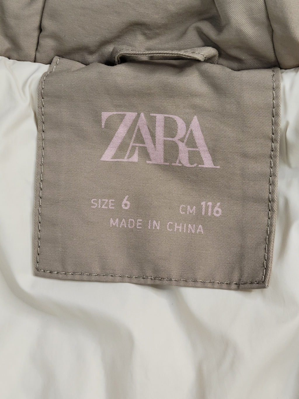 Zara Girls’ Beige Hooded Parka Jacket