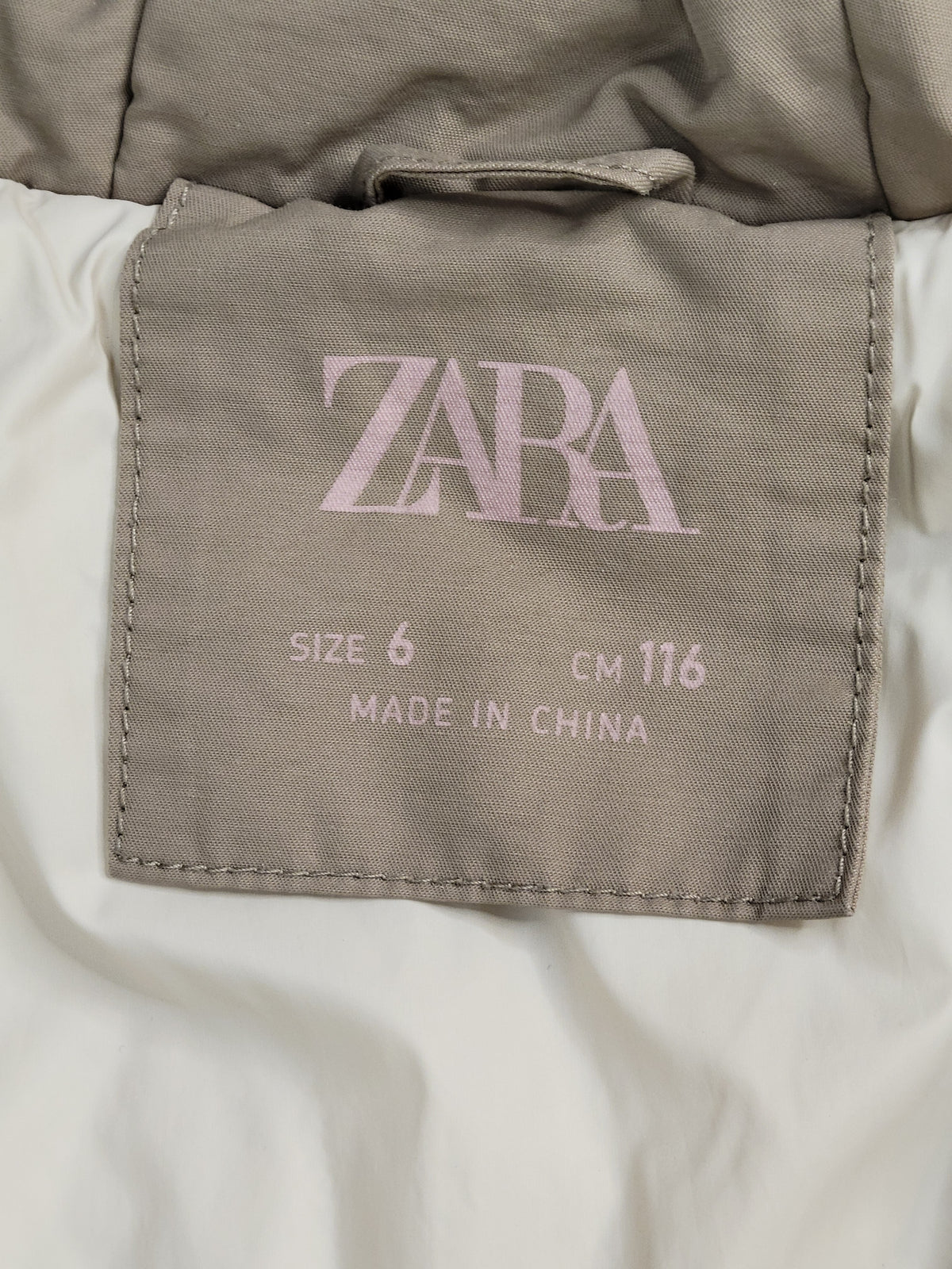 Zara Girls’ Beige Hooded Parka Jacket