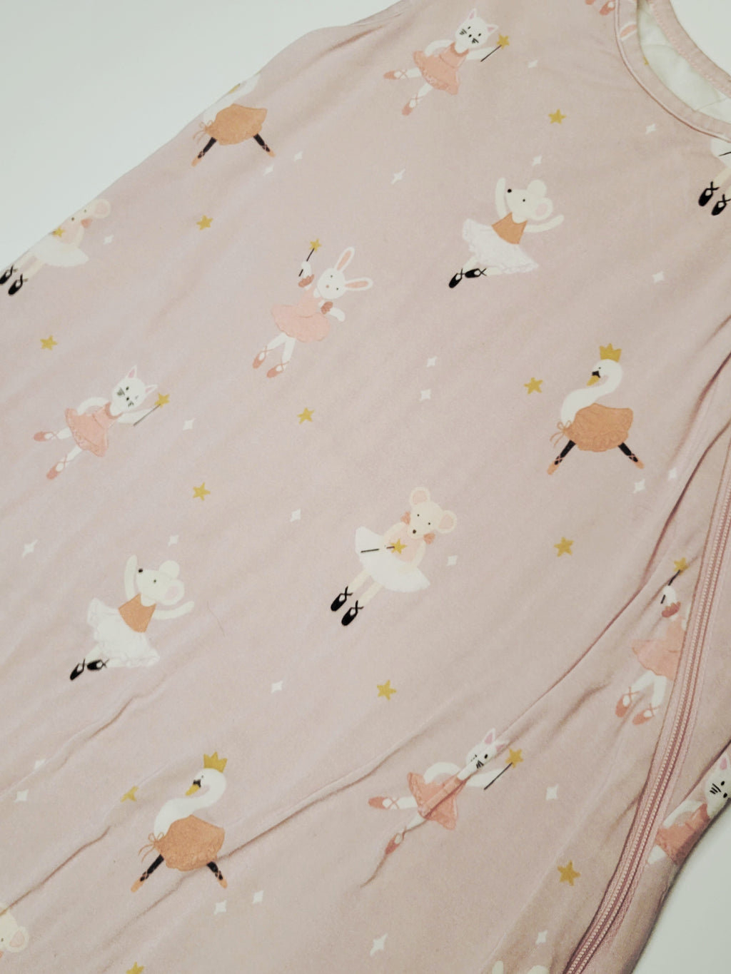 Roobear Soft Bamboo Viscose Baby Sleeping Bag – Pink Ballerina Swan (1.0 TOG, 6-18M)