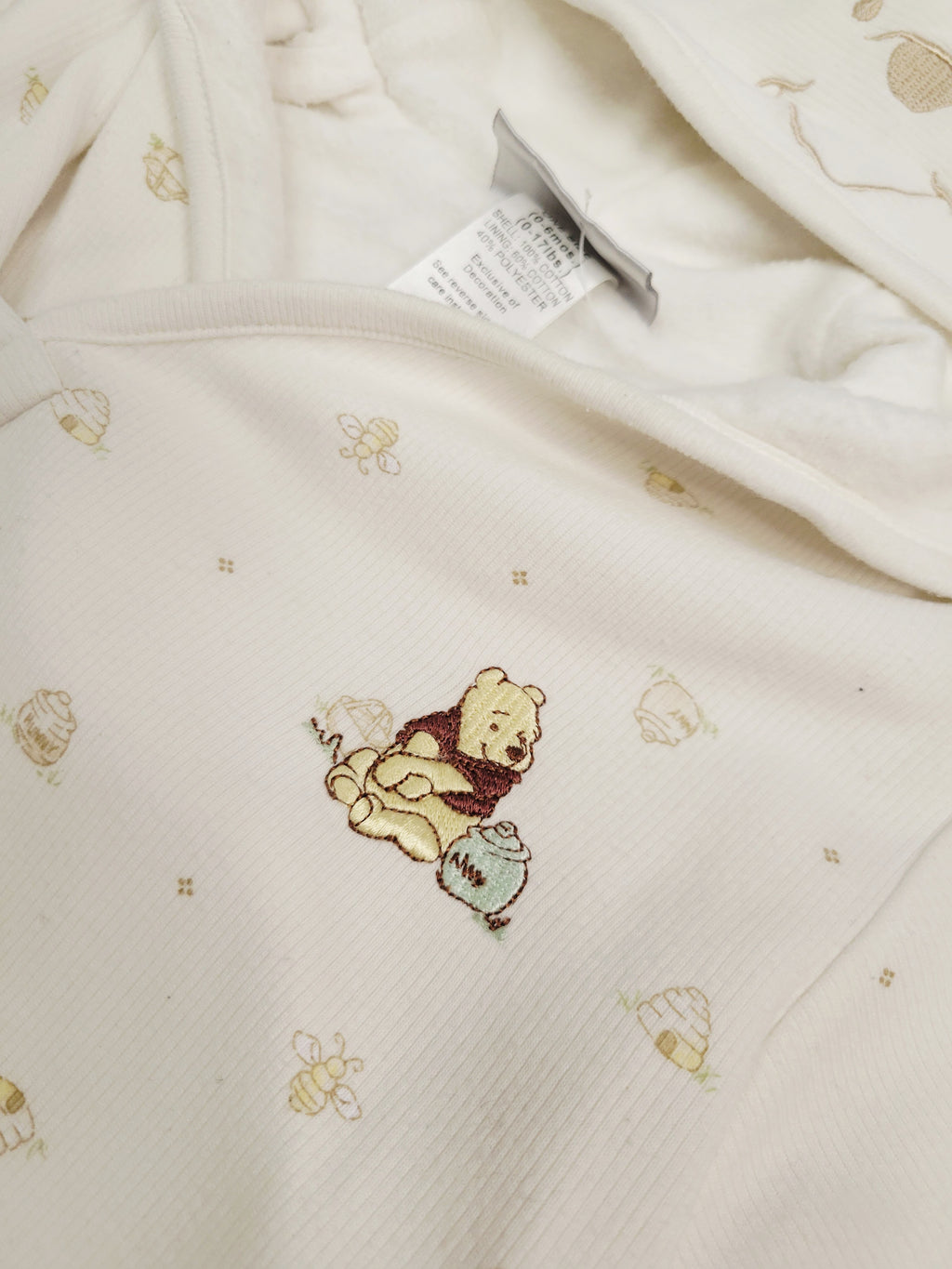 Vintage Disney Classic Winnie the Pooh Infant Wearable Blanket Hooded Sleep Sack (0–6M)