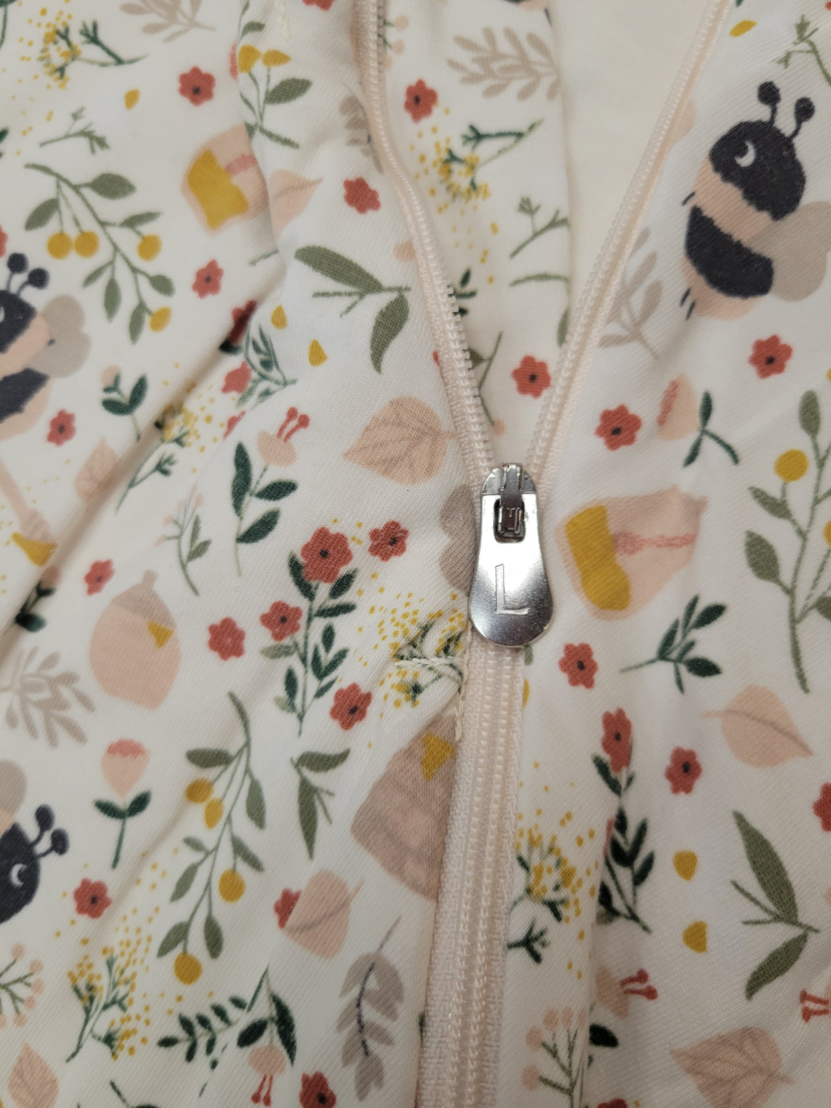 Loulou Lollipop TENCEL™ Lyocell Sleep Sack – Honey Bee & Botanical Print (Size L, 6–18 Months)